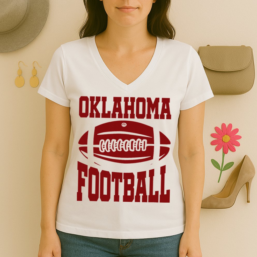 Oklahoma Football Varsity Women's V-Neck T-Shirt