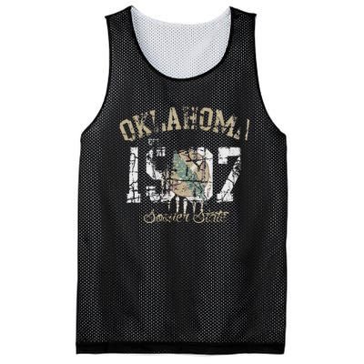 Oklahoma Flag Vintage Fade Mesh Reversible Basketball Jersey Tank