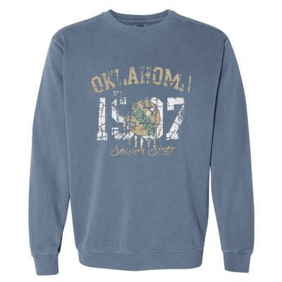 Oklahoma Flag Vintage Fade Garment-Dyed Sweatshirt