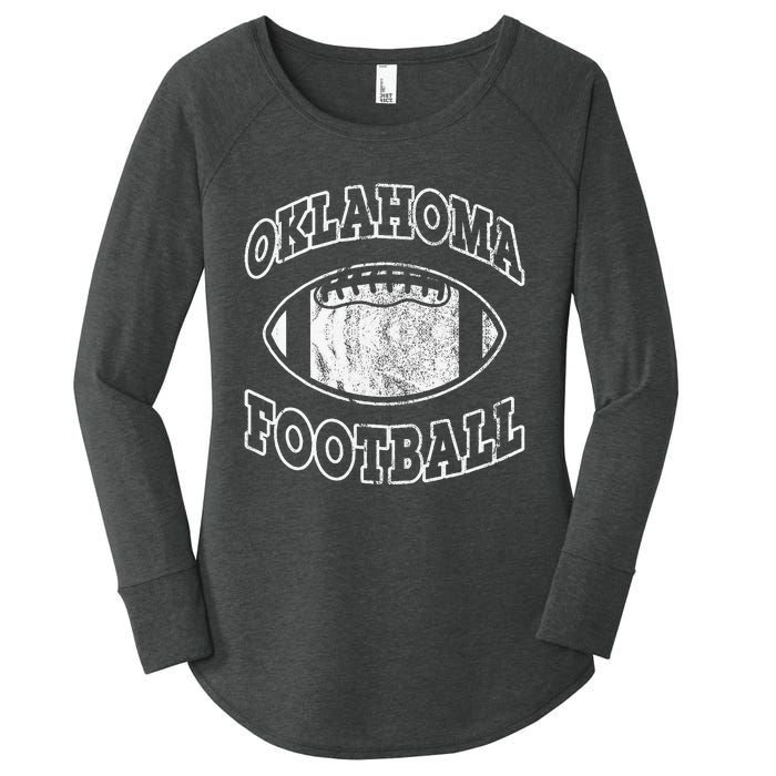 Oklahoma Football Vintage Distressed Women's Perfect Tri Tunic Long Sleeve Shirt