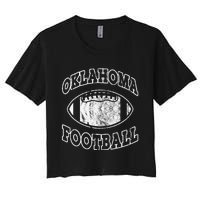 Oklahoma Football Vintage Distressed Women's Crop Top Tee