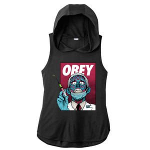 Obey Faucci Vaccine Zombie Ladies PosiCharge Tri-Blend Wicking Draft Hoodie Tank