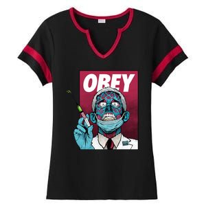 Obey Faucci Vaccine Zombie Ladies Halftime Notch Neck Tee