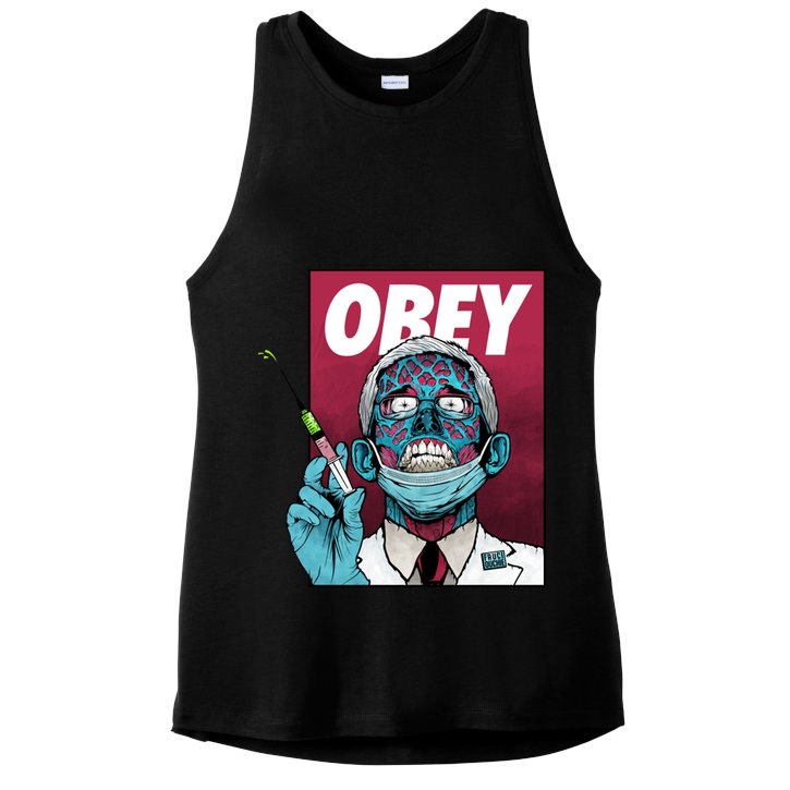 Obey Faucci Vaccine Zombie Ladies PosiCharge Tri-Blend Wicking Tank