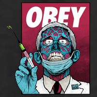 Obey Faucci Vaccine Zombie 7 Panel Mesh Trucker Snapback Hat