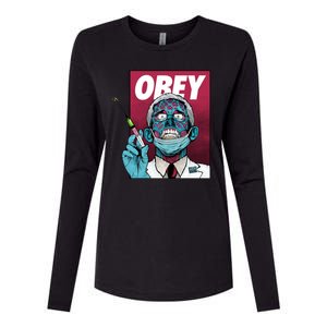 Obey Faucci Vaccine Zombie Womens Cotton Relaxed Long Sleeve T-Shirt