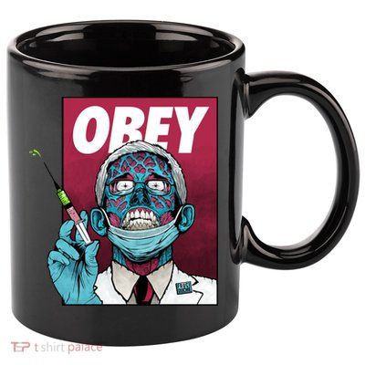 Obey Faucci Vaccine Zombie 11oz C Handle Ceramic Mug