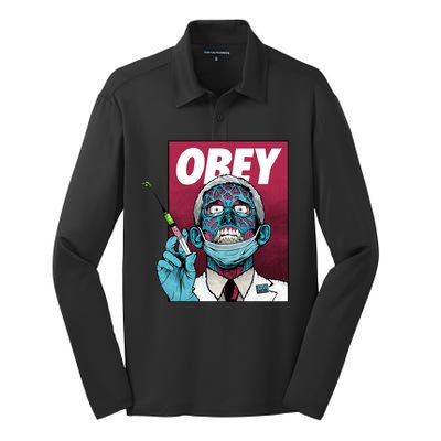 Obey Faucci Vaccine Zombie Silk Touch Performance Long Sleeve Polo