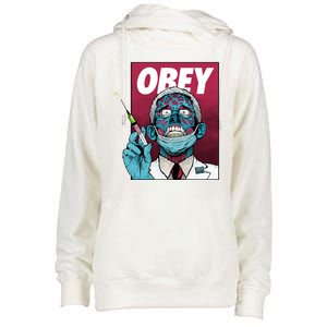 Obey Faucci Vaccine Zombie Womens Funnel Neck Pullover Hood