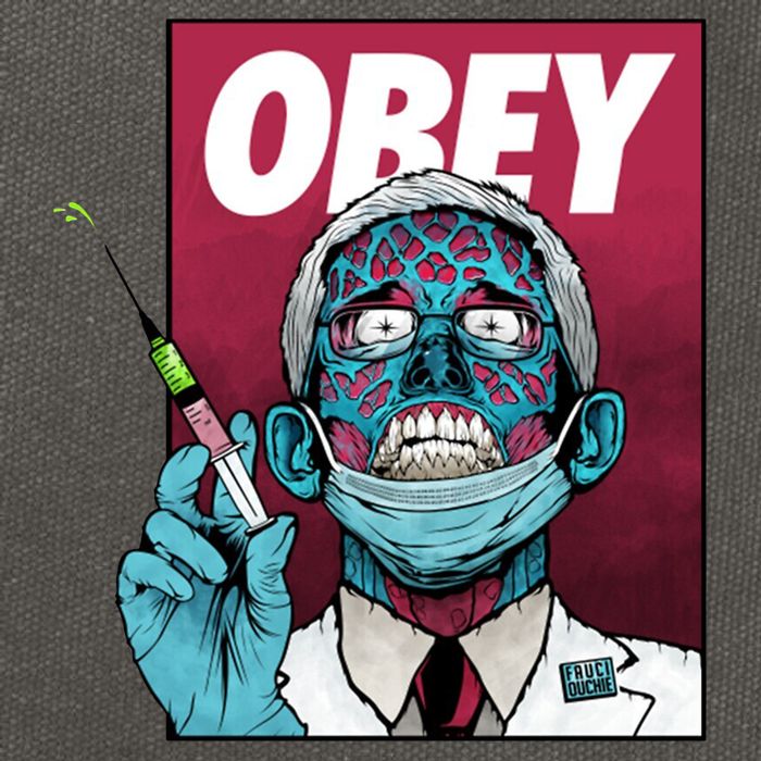 Obey Faucci Vaccine Zombie Cotton Canvas Backpack