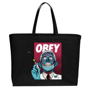 Obey Faucci Vaccine Zombie Cotton Canvas Jumbo Tote