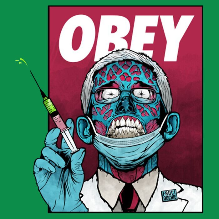 Obey Faucci Vaccine Zombie Button