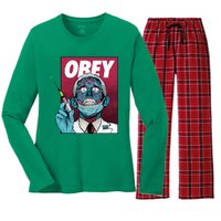 Obey Faucci Vaccine Zombie Women's Long Sleeve Flannel Pajama Set 