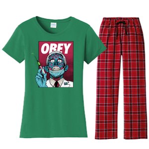 Obey Faucci Vaccine Zombie Women's Flannel Pajama Set