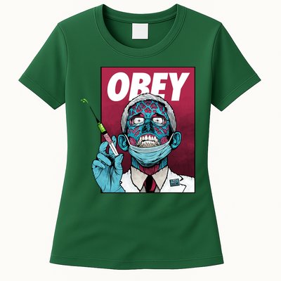 Obey Faucci Vaccine Zombie Womens T-Shirt