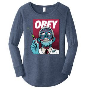 Obey Faucci Vaccine Zombie Women's Perfect Tri Tunic Long Sleeve Shirt