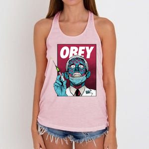 Obey Faucci Vaccine Zombie Women's Knotted Racerback Tank