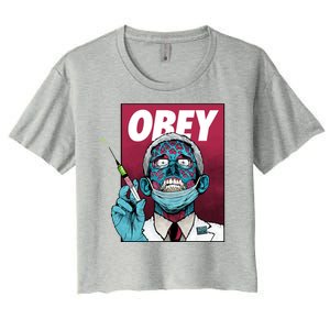 Obey Faucci Vaccine Zombie Women's Crop Top Tee