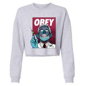 Obey Faucci Vaccine Zombie Cropped Pullover Crew