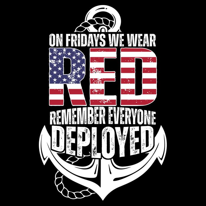 On Fridays We Wear Red Remember Everyone Deployed Impact Tech Backpack
