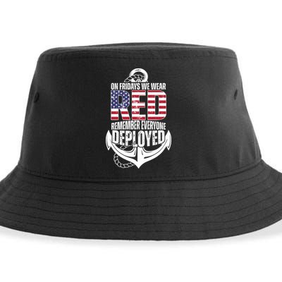 On Fridays We Wear Red Remember Everyone Deployed Sustainable Bucket Hat