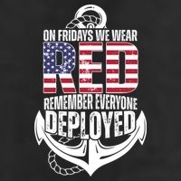 On Fridays We Wear Red Remember Everyone Deployed Trucker Hat