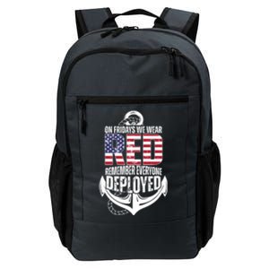 On Fridays We Wear Red Remember Everyone Deployed Daily Commute Backpack