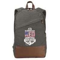 On Fridays We Wear Red Remember Everyone Deployed Cotton Canvas Backpack