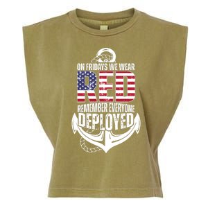 On Fridays We Wear Red Remember Everyone Deployed Garment-Dyed Women's Muscle Tee