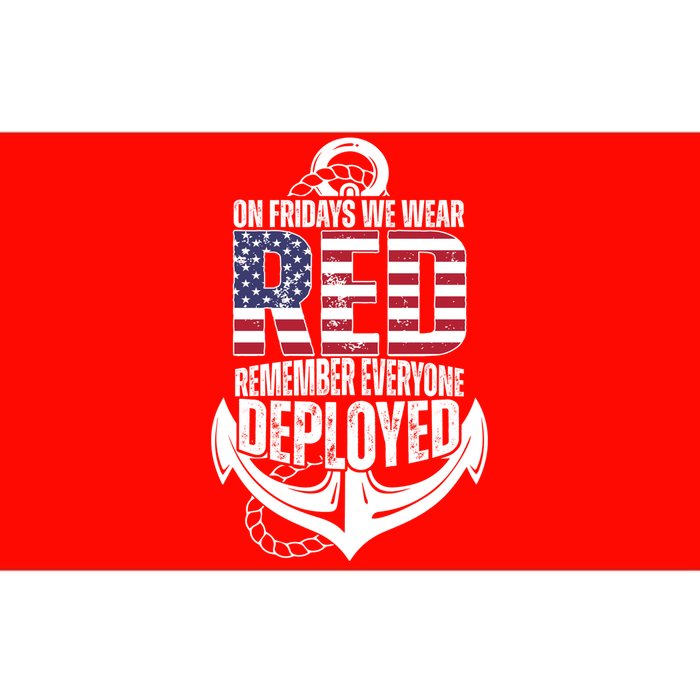 On Fridays We Wear Red Remember Everyone Deployed Bumper Sticker