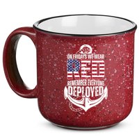 On Fridays We Wear Red Remember Everyone Deployed 15oz Campfire Ceramic Mug