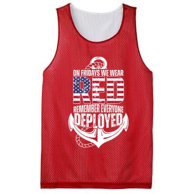 On Fridays We Wear Red Remember Everyone Deployed Mesh Reversible Basketball Jersey Tank