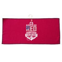 On Fridays We Wear Red Remember Everyone Deployed Large Microfiber Waffle Golf Towel