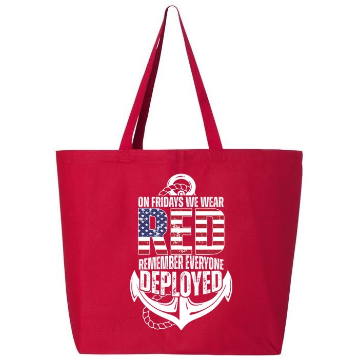 On Fridays We Wear Red Remember Everyone Deployed 25L Jumbo Tote