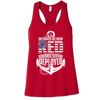 On Fridays We Wear Red Remember Everyone Deployed Womens Tank Top