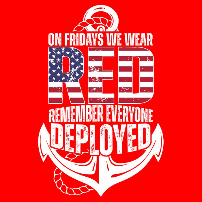On Fridays We Wear Red Remember Everyone Deployed Baby Bodysuit