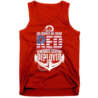 On Fridays We Wear Red Remember Everyone Deployed Tank Top