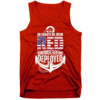 On Fridays We Wear Red Remember Everyone Deployed Tank Top