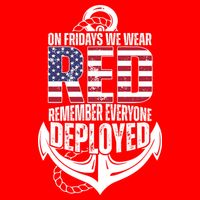 On Fridays We Wear Red Remember Everyone Deployed Womens T-Shirt