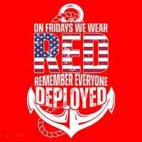 On Fridays We Wear Red Remember Everyone Deployed Short Acrylic Beanie