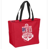 On Fridays We Wear Red Remember Everyone Deployed Zip Tote Bag