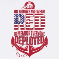 On Fridays We Wear Red Remember Everyone Deployed Garment-Dyed Sweatshirt