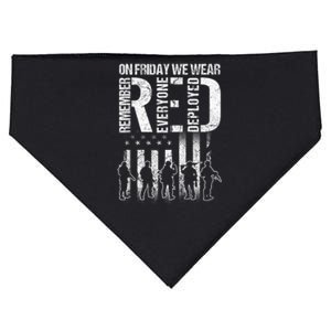 On Friday We Wear Red American Flag Military Supportive USA-Made Doggie Bandana