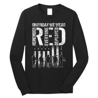 On Friday We Wear Red American Flag Military Supportive Long Sleeve Shirt