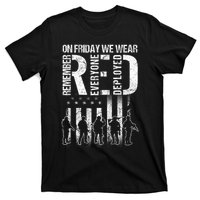 On Friday We Wear Red American Flag Military Supportive T-Shirt