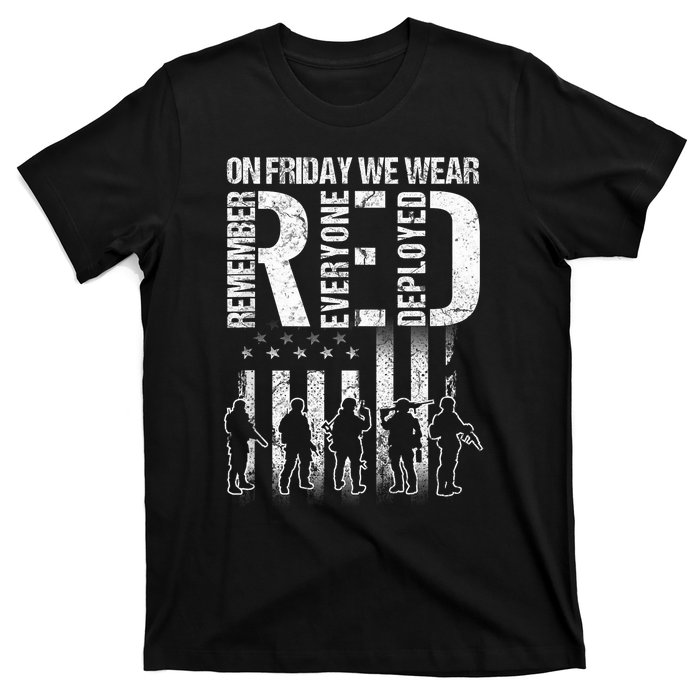 On Friday We Wear Red American Flag Military Supportive T-Shirt