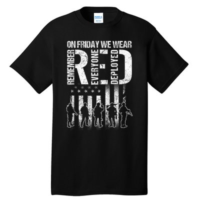 On Friday We Wear Red American Flag Military Supportive Tall T-Shirt