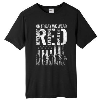 On Friday We Wear Red American Flag Military Supportive Tall Fusion ChromaSoft Performance T-Shirt