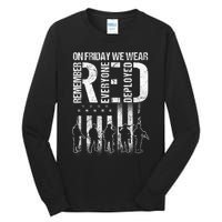 On Friday We Wear Red American Flag Military Supportive Tall Long Sleeve T-Shirt