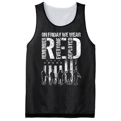 On Friday We Wear Red American Flag Military Supportive Mesh Reversible Basketball Jersey Tank